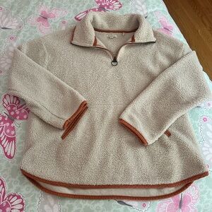 Barbour Cream Teddy Jacket with Tan Accents